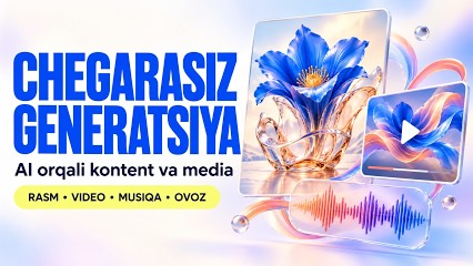 Original Uzbek course cover: Limitless Generation — AI content and media